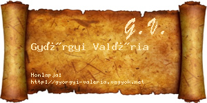 Györgyi Valéria névjegykártya